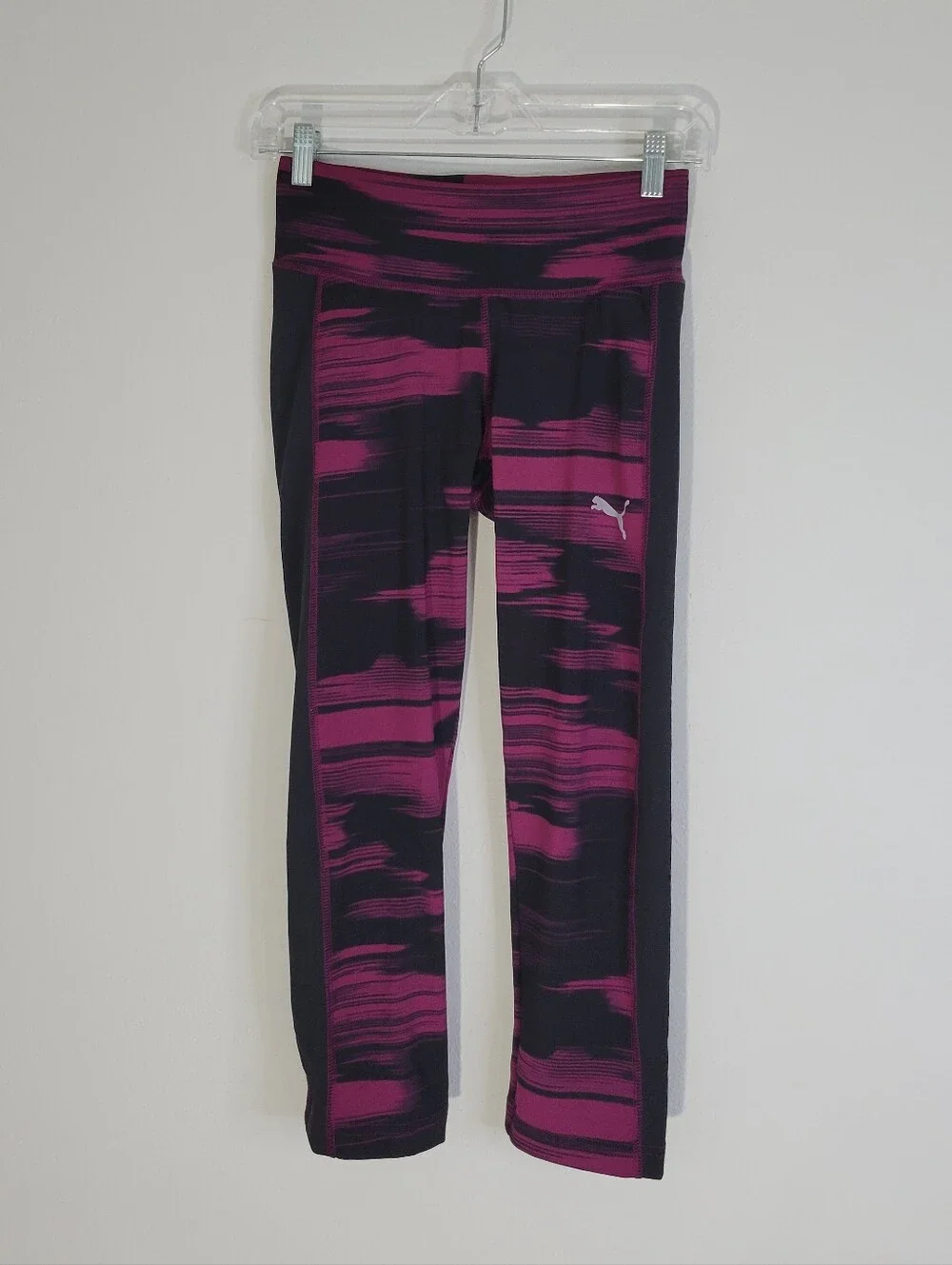 Puma Girls' Pink & Black Performance Leggings Women Size M. - Picture 1 of 9